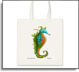 Seahorse Tote Bocas Del Toro Panama - Island Art by Yotigo 